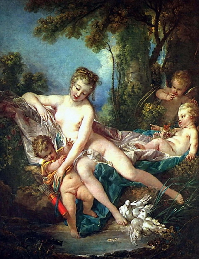 Venus making Love feel better as he looks a bit unhappy.