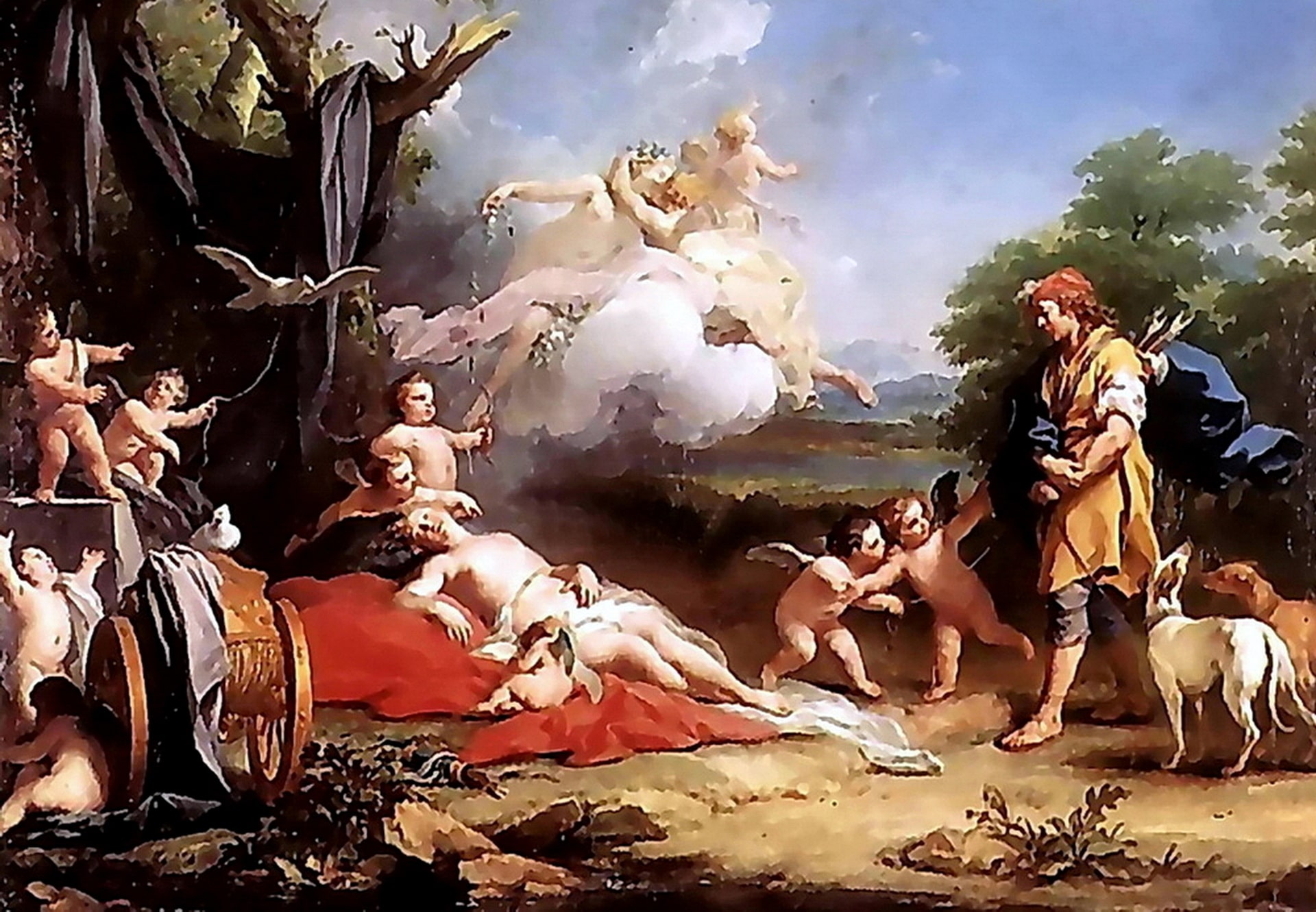 Adonis finds Venus asleep with Cupids everywhere!