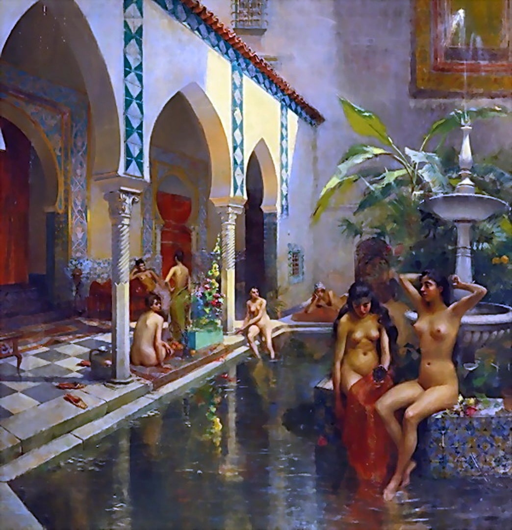 A glamorous area for the harem girls to play. An alluring pool for buxom women to enjoy.