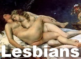 Paintings of very famous lesbians and their lovers.