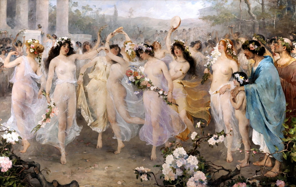 A naked festival for Floralia the Goddess of Flowers, fertility, and vegetation. The festival is full of horny women and lustful ladies looking for sexual pleasure and to fill their desires.