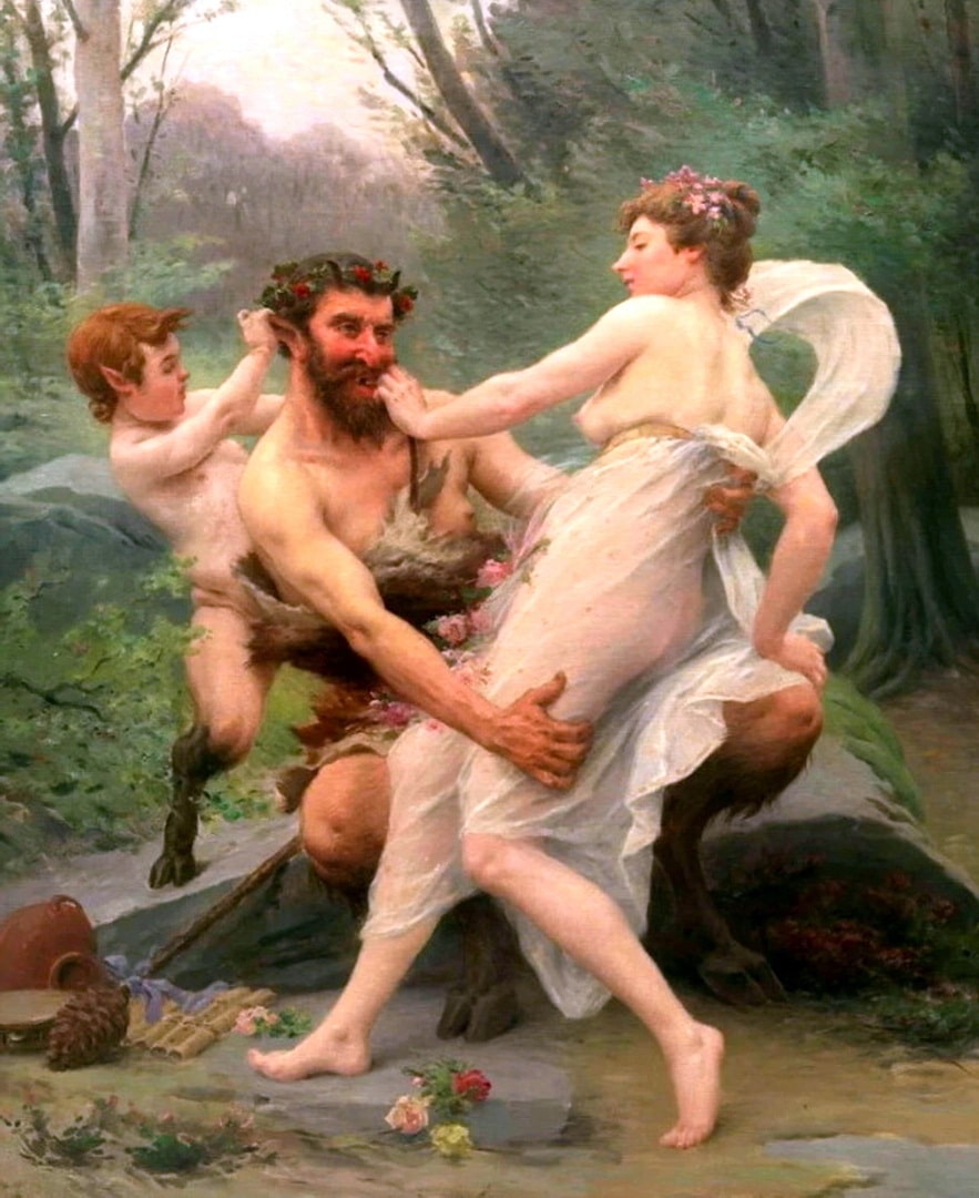 Satyrs with a Maenad (The Raving One's). Jules Scalbert.