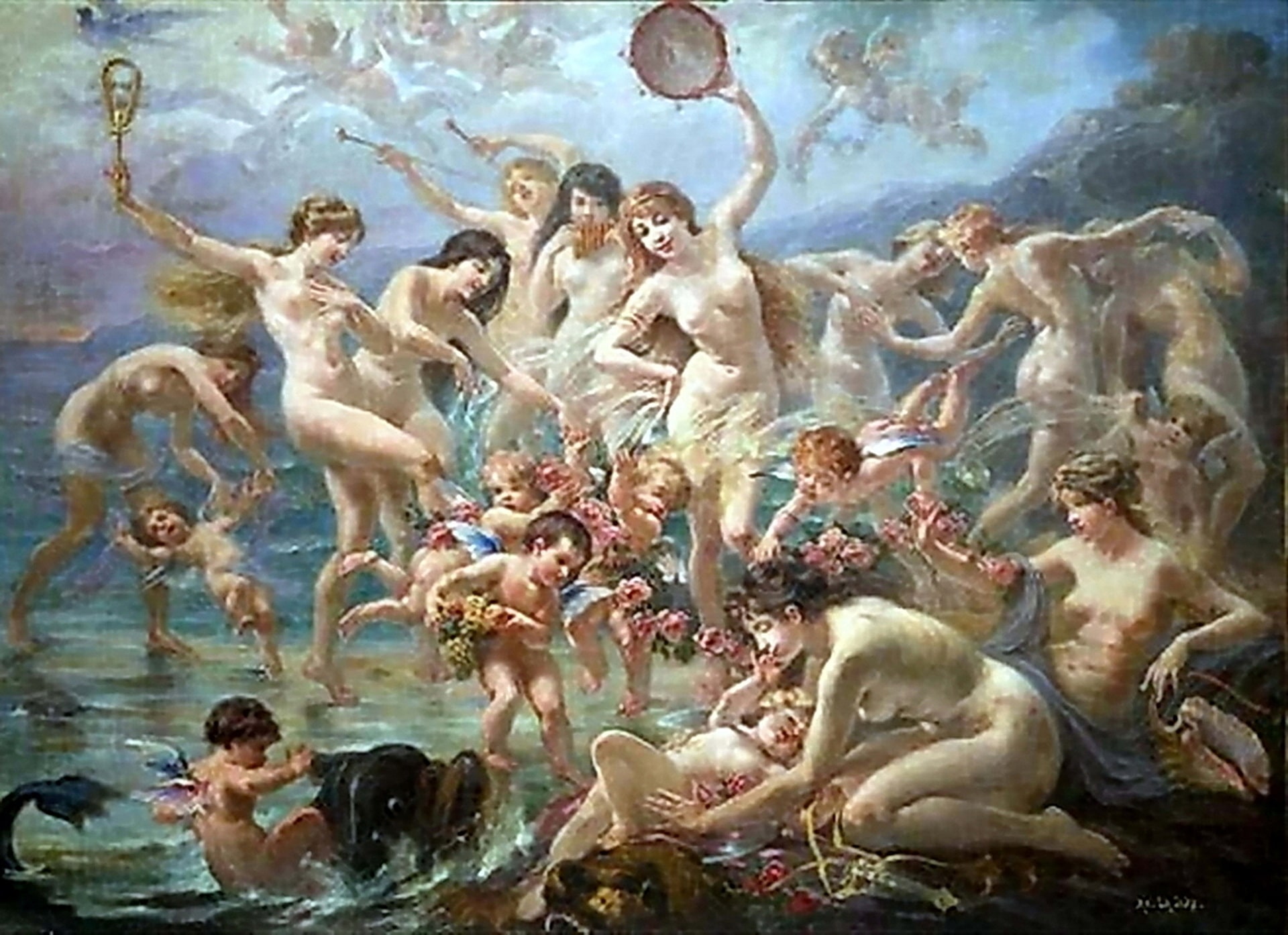 Dance of the Naiads - Adolphe La Lyre. Naughty sex maniacs having fun.